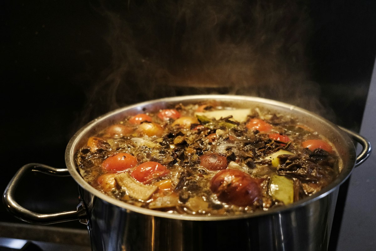 Cuisine moderne bien organisée avec équipement à jour
